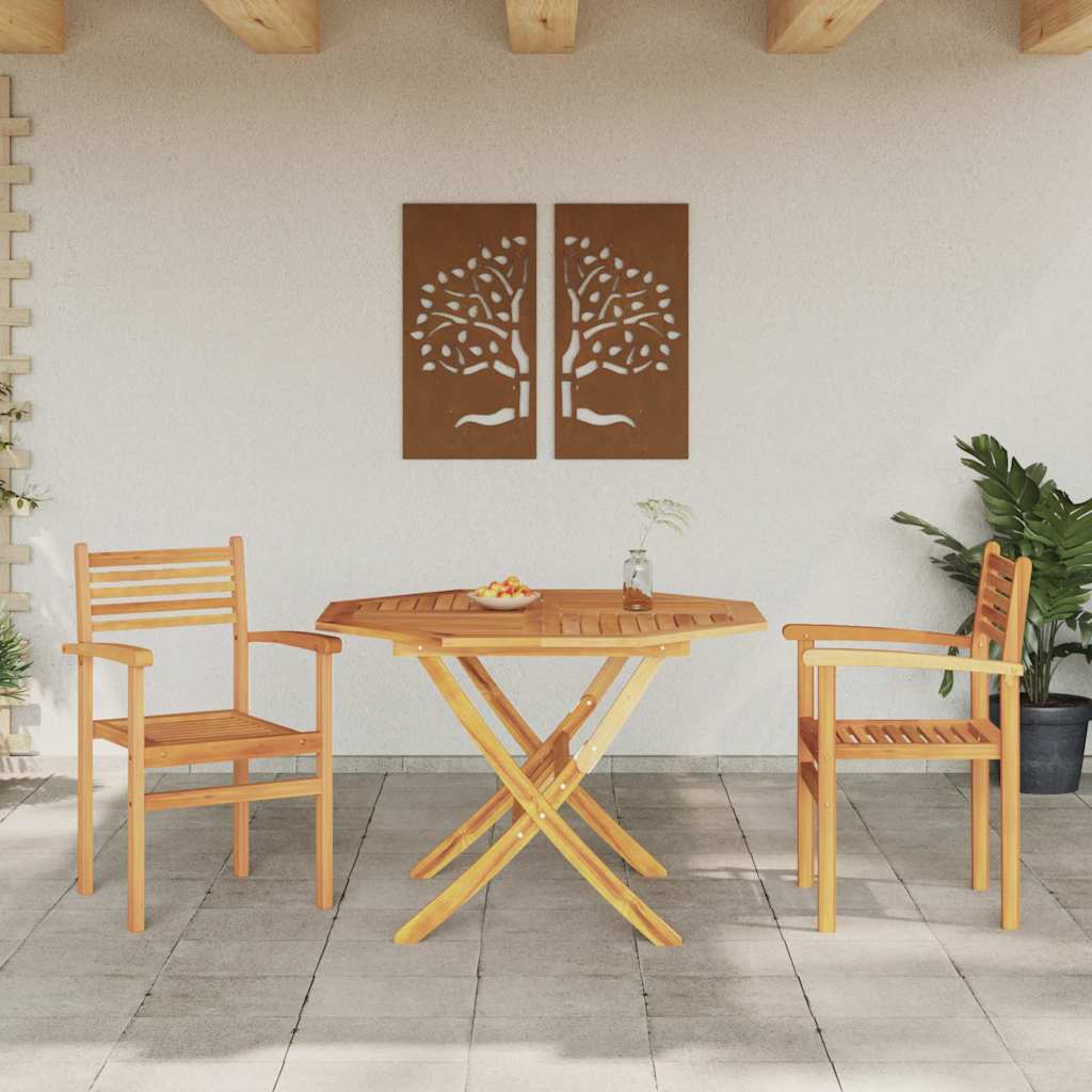 vidaXL Scaune de grădină stivuibile 2 pcs Maro 55.5 x 55.5 x 90 cm