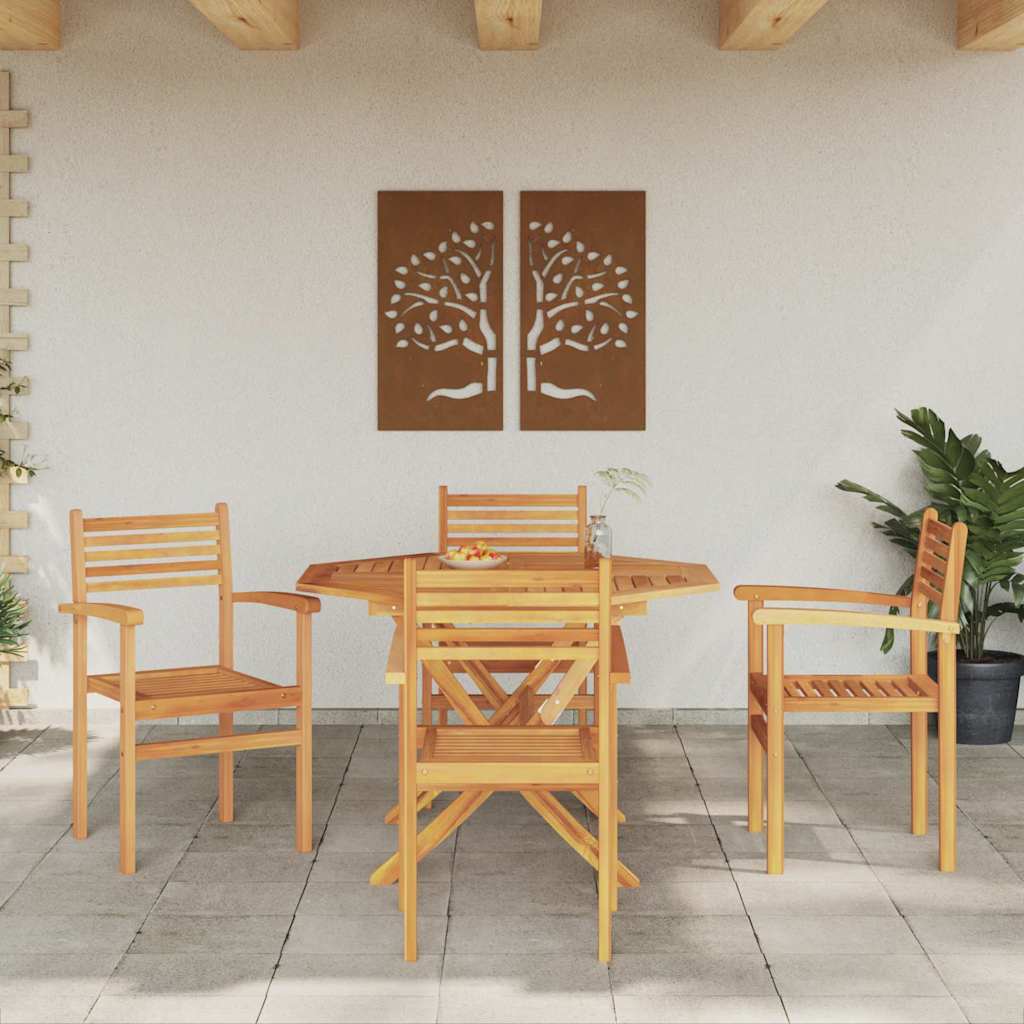 vidaXL Scaune de grădină stivuibile 4 pcs Maro 55.5 x 55.5 x 90 cm vidaXL Scaune de grădină stivuibile 4 pcs Maro 55.5 x 55.5 x 90 cm