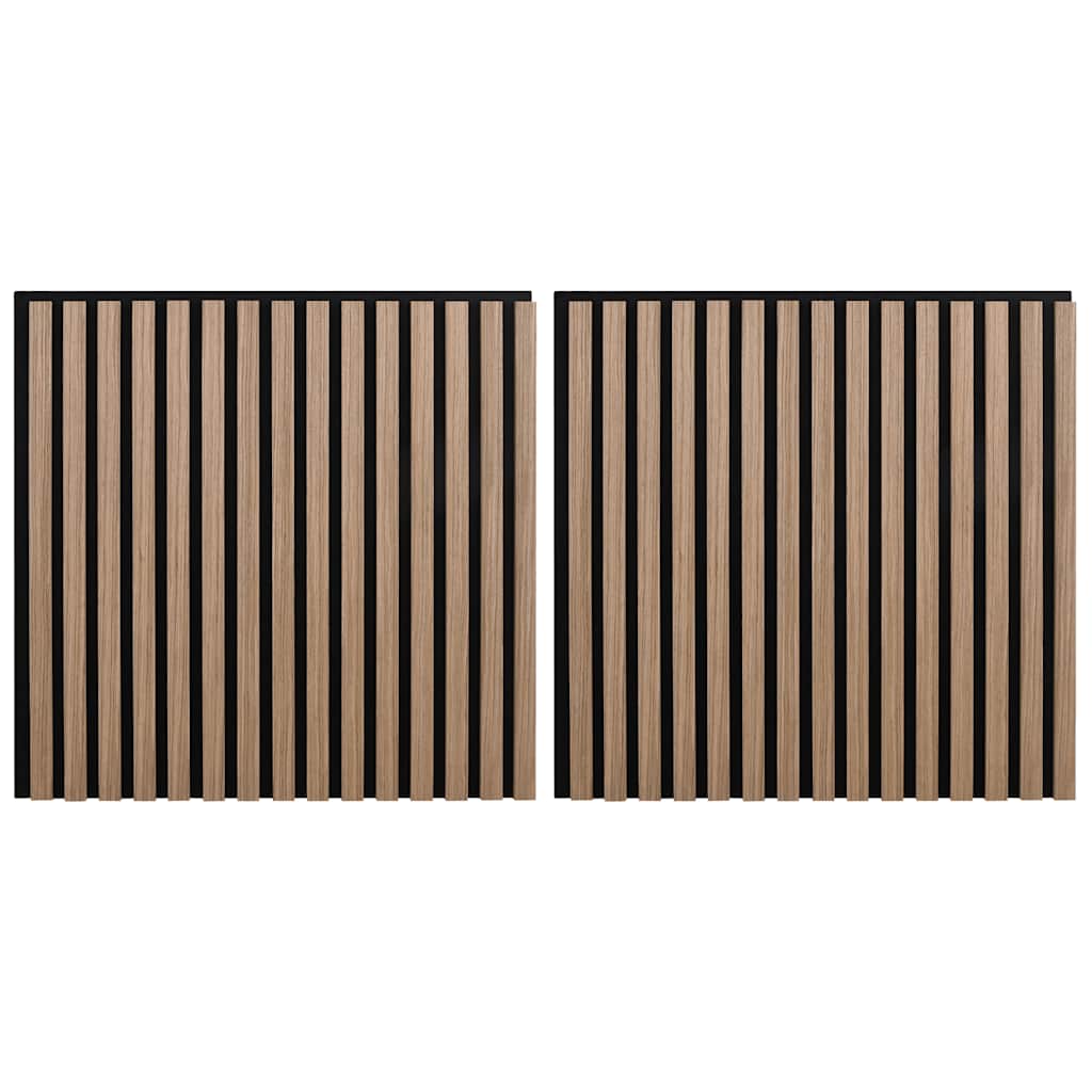 vidaXL Panouri acustice de perete 2 buc șipci 60,5x60 cm furnir stejar vidaXL Panouri acustice de perete 2 buc șipci 60,5x60 cm furnir stejar