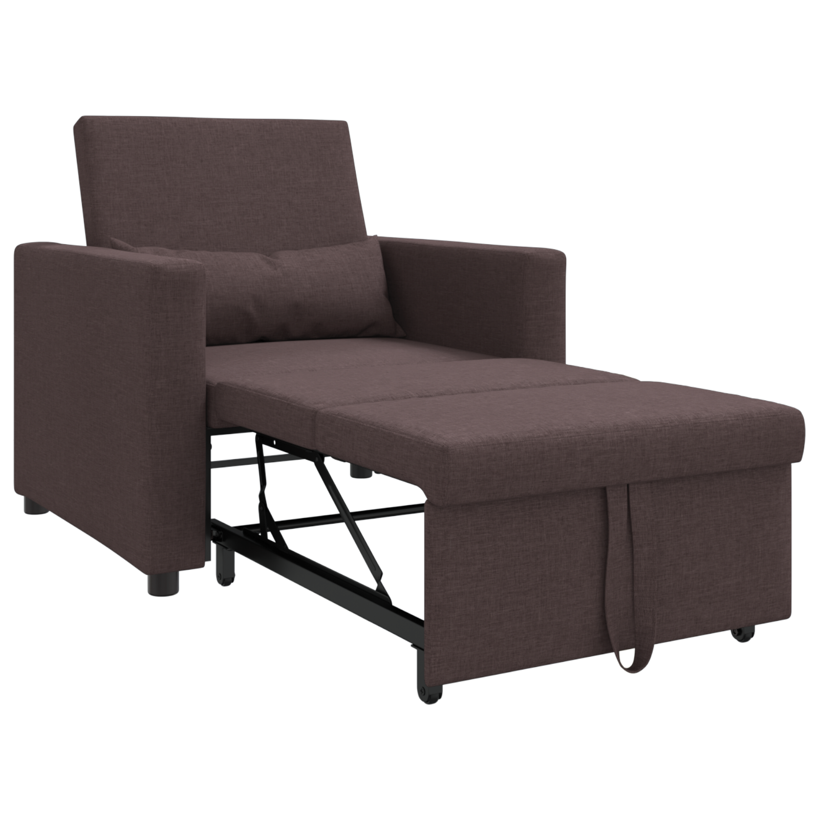 vidaXL 3-in-1 Fotoliu Pat Convertible Maro Închis Țesătură