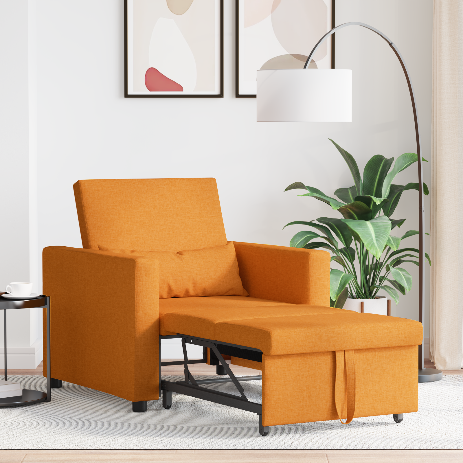 vidaXL Sofa Pat Unilaterala Galben închis 90 x 165 x 87 cm țesătură