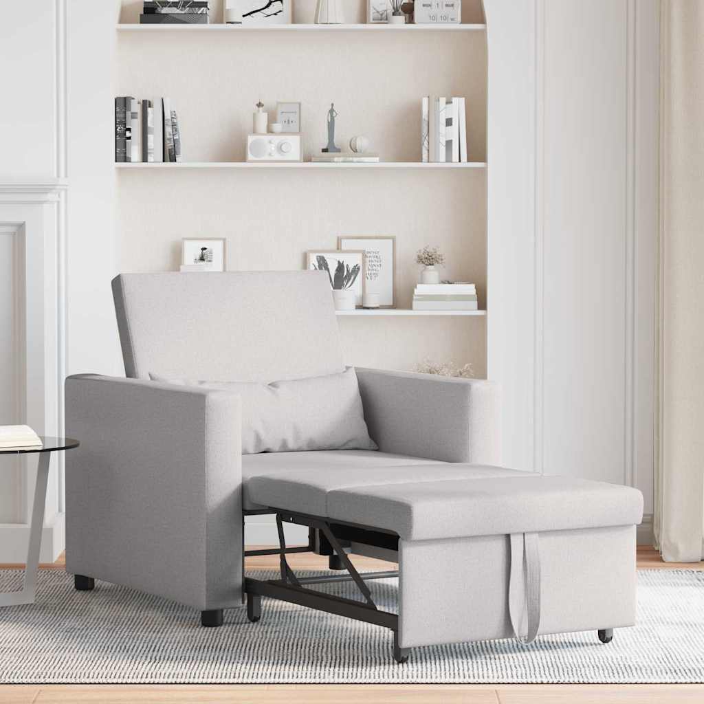 vidaXL 3 în 1 Sofa Singur Transformabil Gri Nor Țesătură vidaXL 3 în 1 Sofa Singur Transformabil Gri Nor Țesătură