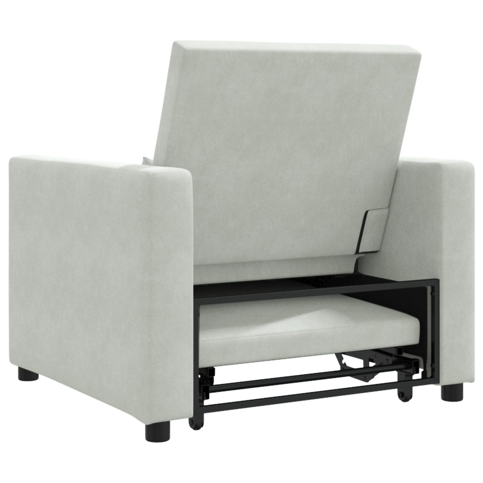 vidaXL Sofa Pat Unilaterala Gri deschis 90 x 165 x 87 cm Catifea