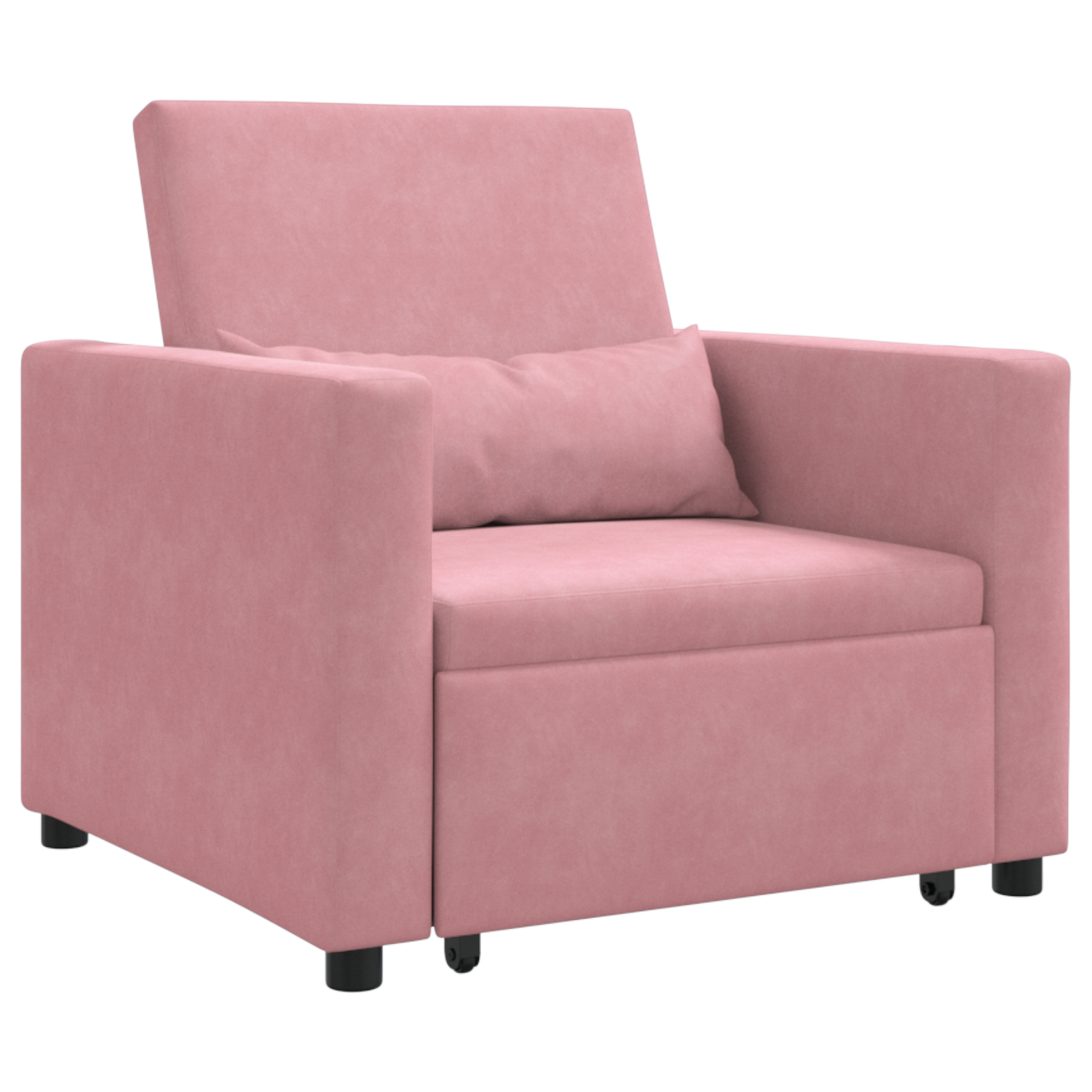 vidaXL Sofa Pat Unilaterala Roz deschis 90 x 165 x 87 cm Catifea vidaXL Sofa Pat Unilaterala Roz deschis 90 x 165 x 87 cm Catifea