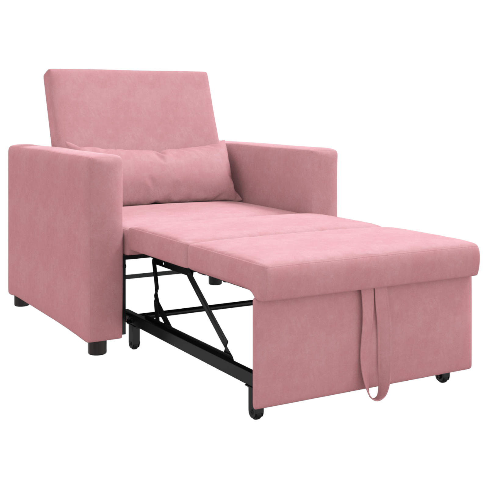 vidaXL Sofa Pat Unilaterala Roz deschis 90 x 165 x 87 cm Catifea vidaXL Sofa Pat Unilaterala Roz deschis 90 x 165 x 87 cm Catifea