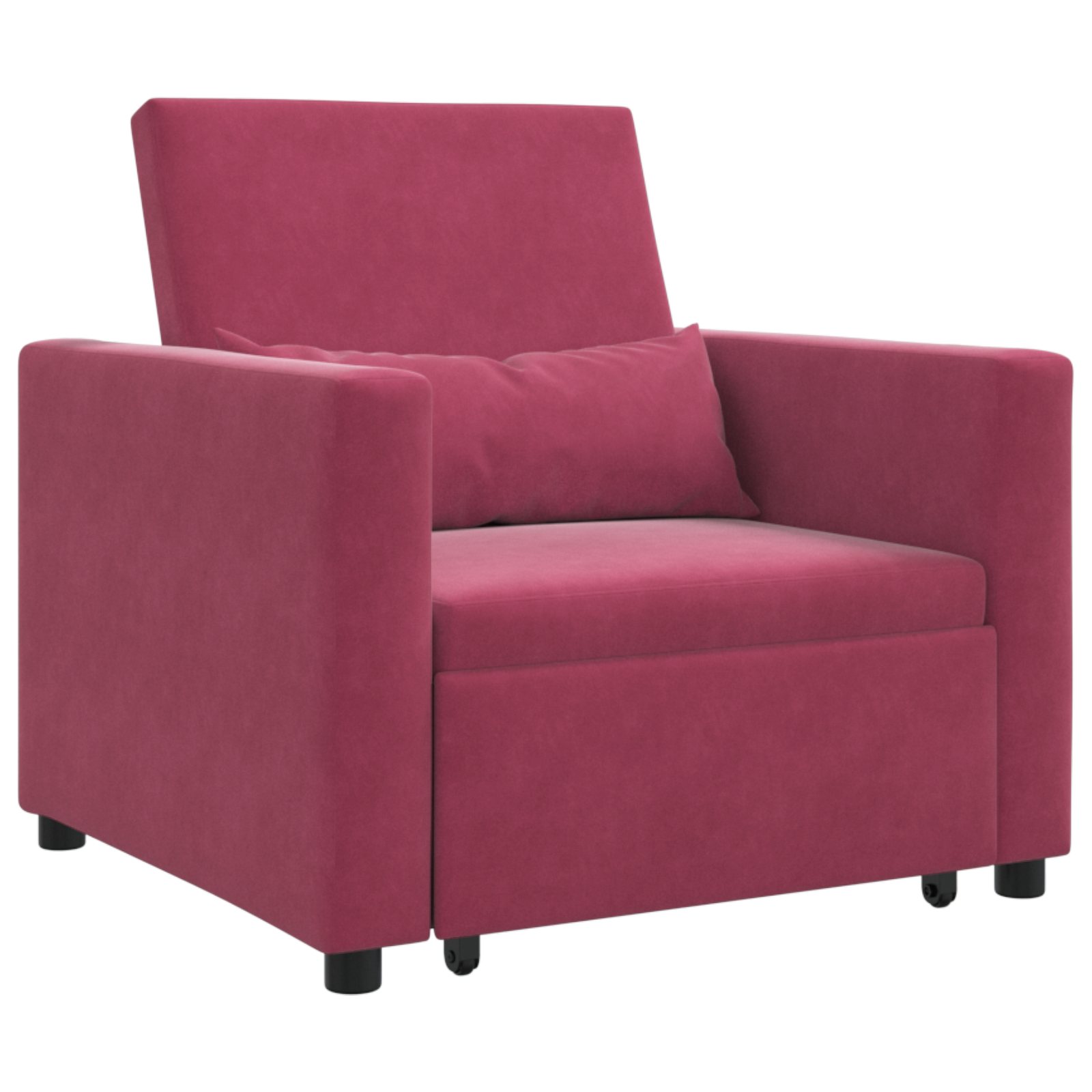 vidaXL Sofa Pat Unilaterala cu roți bordo 90 x 165 x 87 cm Catifea