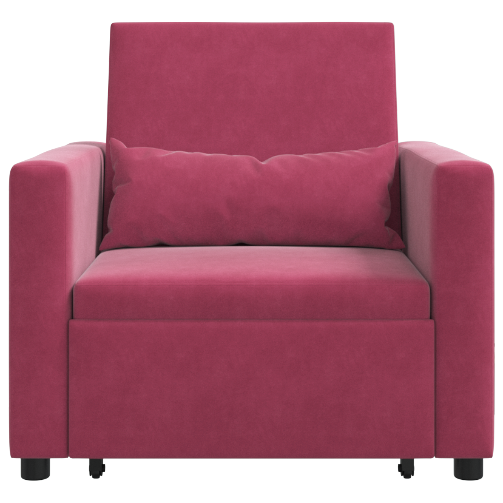 vidaXL Sofa Pat Unilaterala cu roți bordo 90 x 165 x 87 cm Catifea