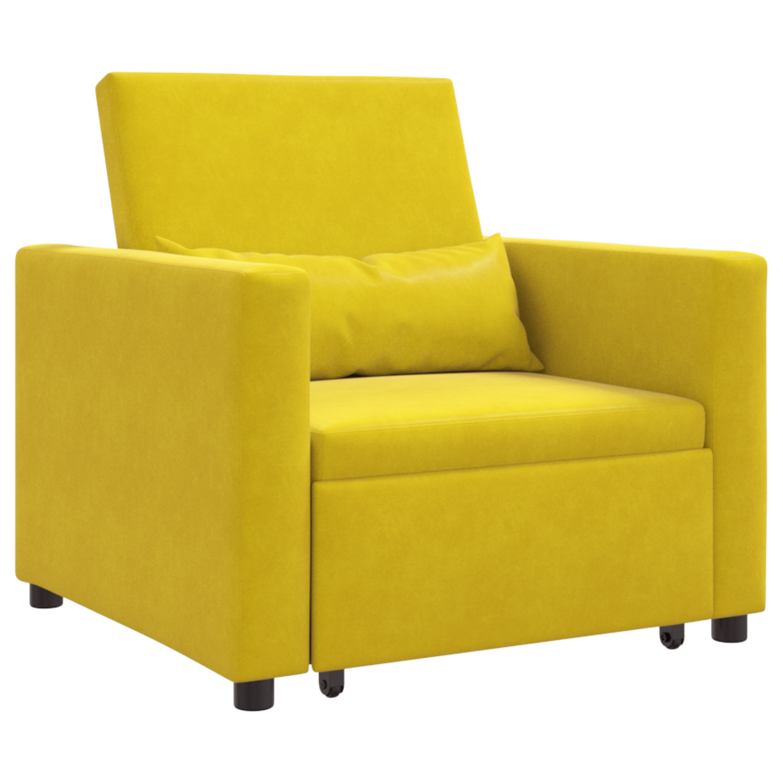 vidaXL Sofa Pat Unilaterala cu roți Galben 90 x 165 x 87 cm Catifea