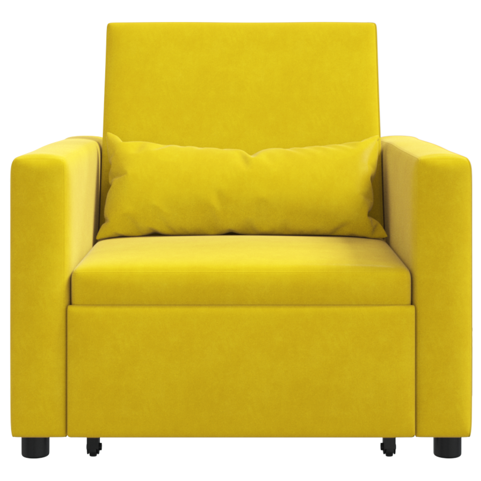 vidaXL Sofa Pat Unilaterala cu roți Galben 90 x 165 x 87 cm Catifea