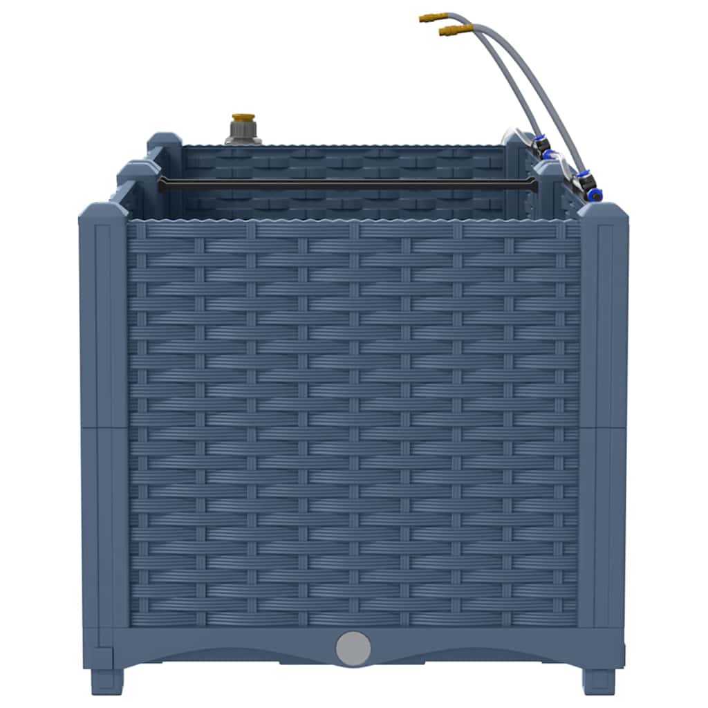 vidaXL Vază pentru Grădină Basketweave cu depozitare Gri 40 x 40 x 126cm Plastic