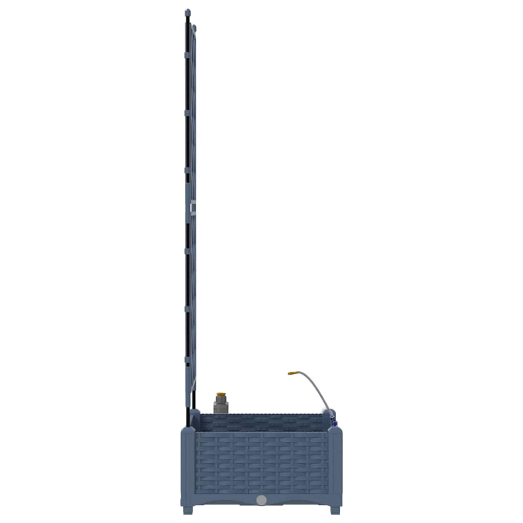 vidaXL Vază pentru Grădină Zăbrele cu depozitare Gri 40 x 40 x 126cm Plastic