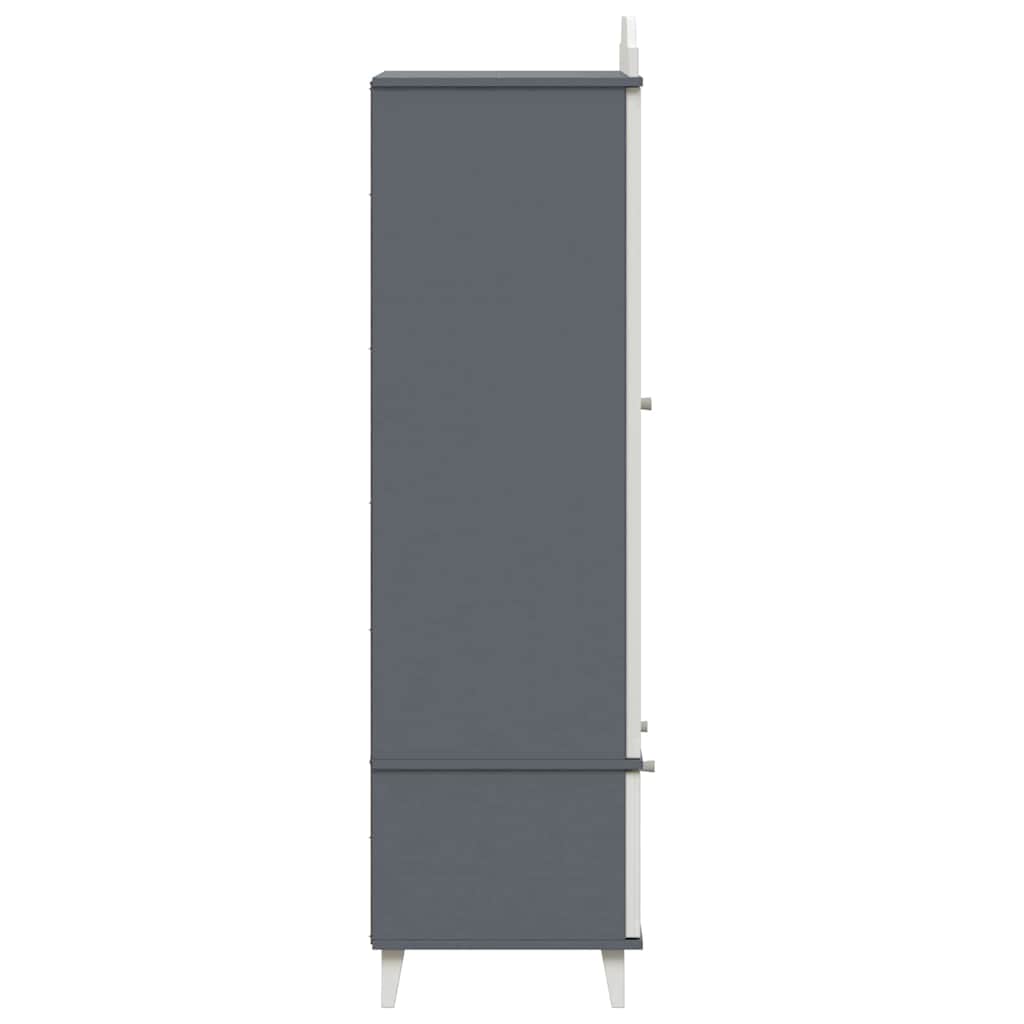 vidaXL Dulap cu tablă de scris cu sertar Gri și alb Lemn compozit