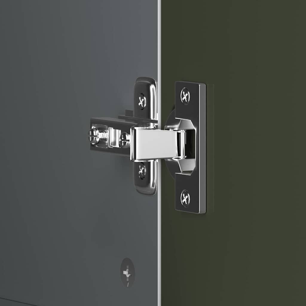 vidaXL Dulap cu tablă de scris cu sertar Gri și alb Lemn compozit