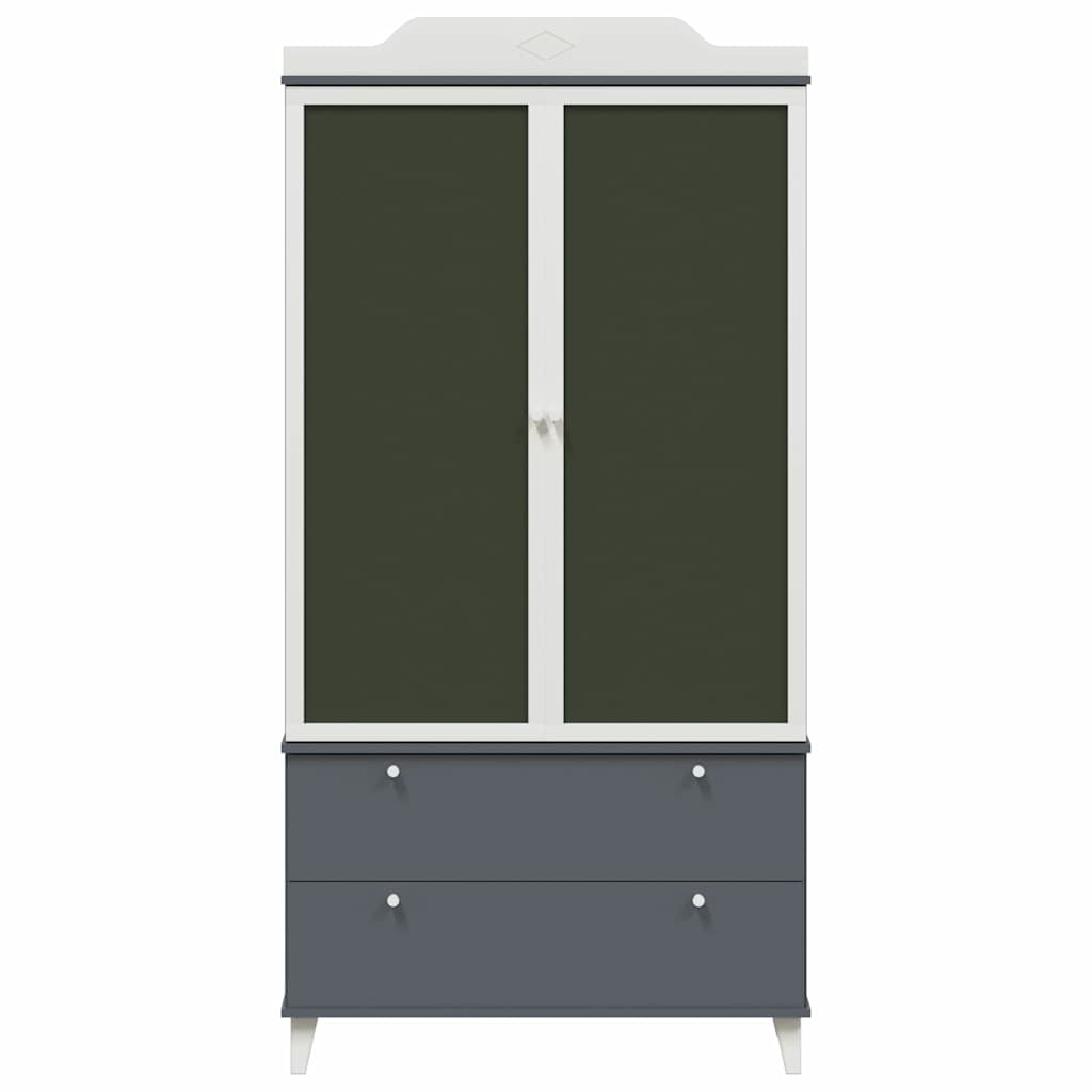 vidaXL Dulap cu tablă de scris cu sertar Gri și alb Lemn compozit