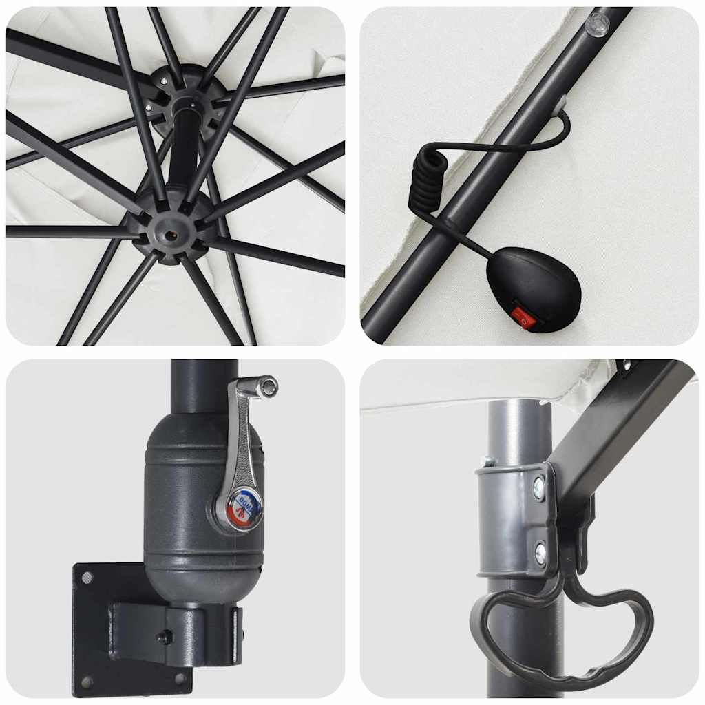 vidaXL Parasol de Grădină Nisipiu 248,5 x 247,5 x 160 cm