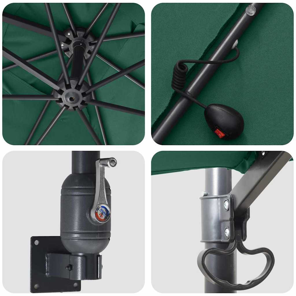 vidaXL Parasol de Grădină Verde 248,5 x 247,5 x 160 cm