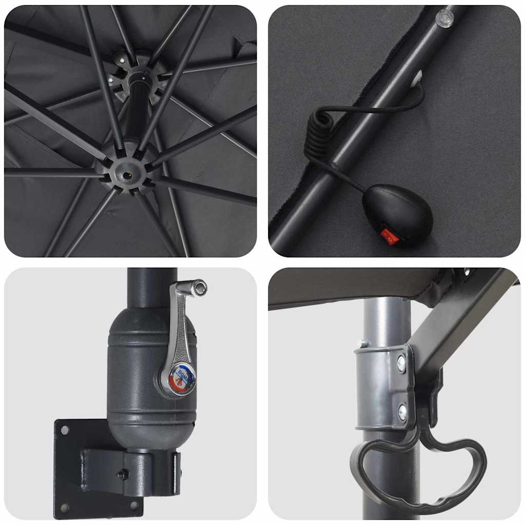 vidaXL Parasol de Grădină Antracit 248,5 x 247,5 x 160 cm