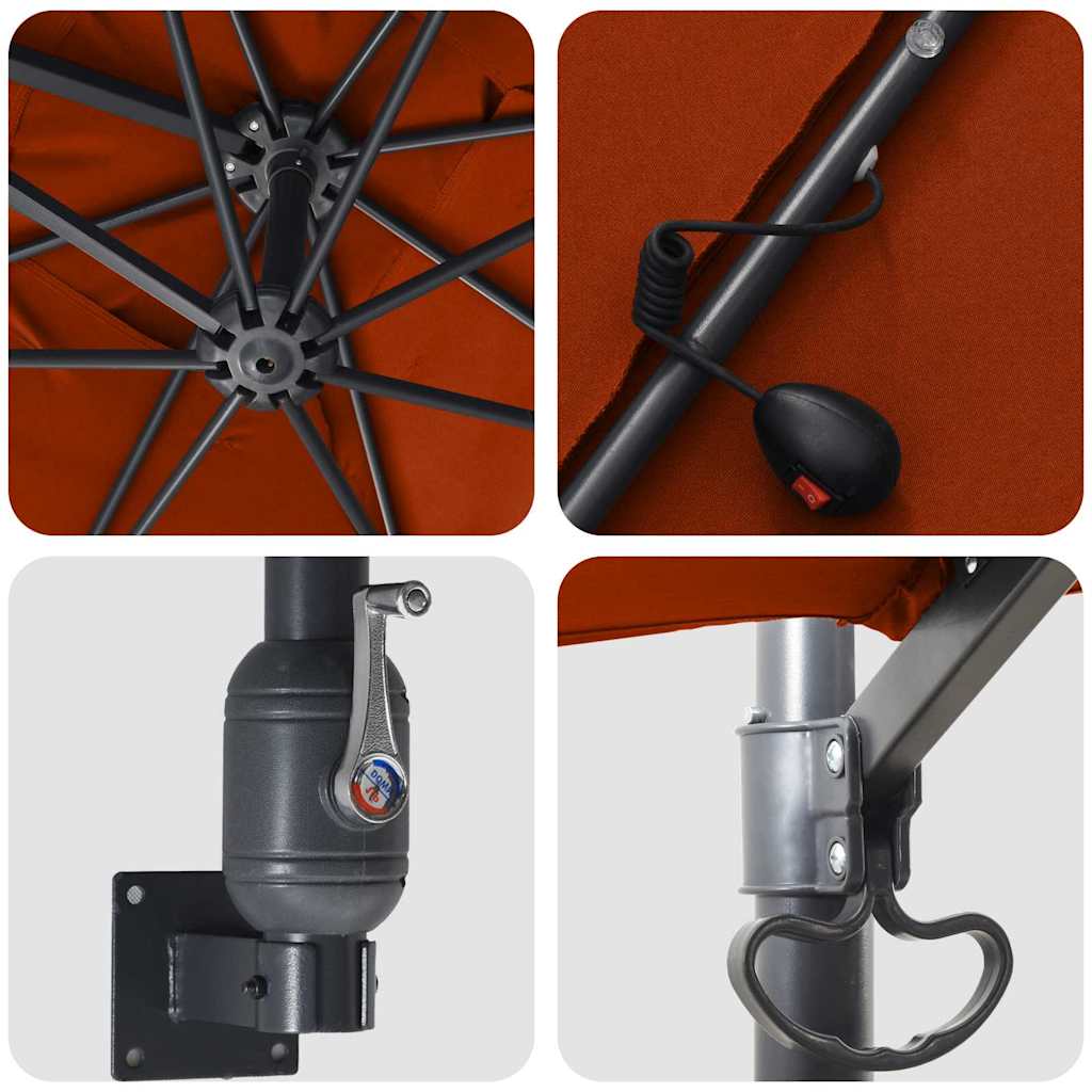 vidaXL Parasol de Grădină Terracota 248,5 x 247,5 x 160 cm