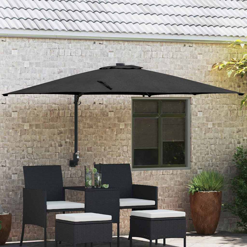 vidaXL Parasol de Grădină Negru 248,5 x 247,5 x 160 cm