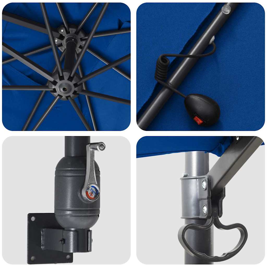 vidaXL Parasol de Grădină Albastru azur 248,5 x 247,5 x 160 cm