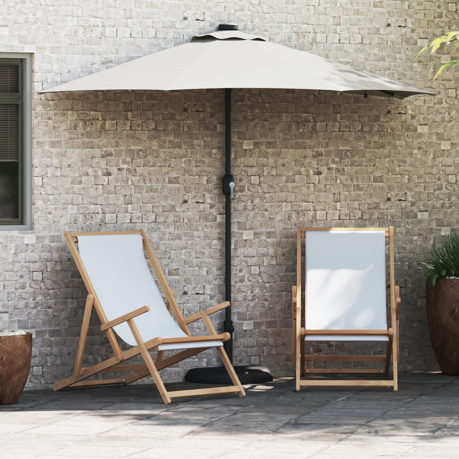 vidaXL Parasol de Grădină Nisipiu 294 x 150 x 223 cm țesătură
