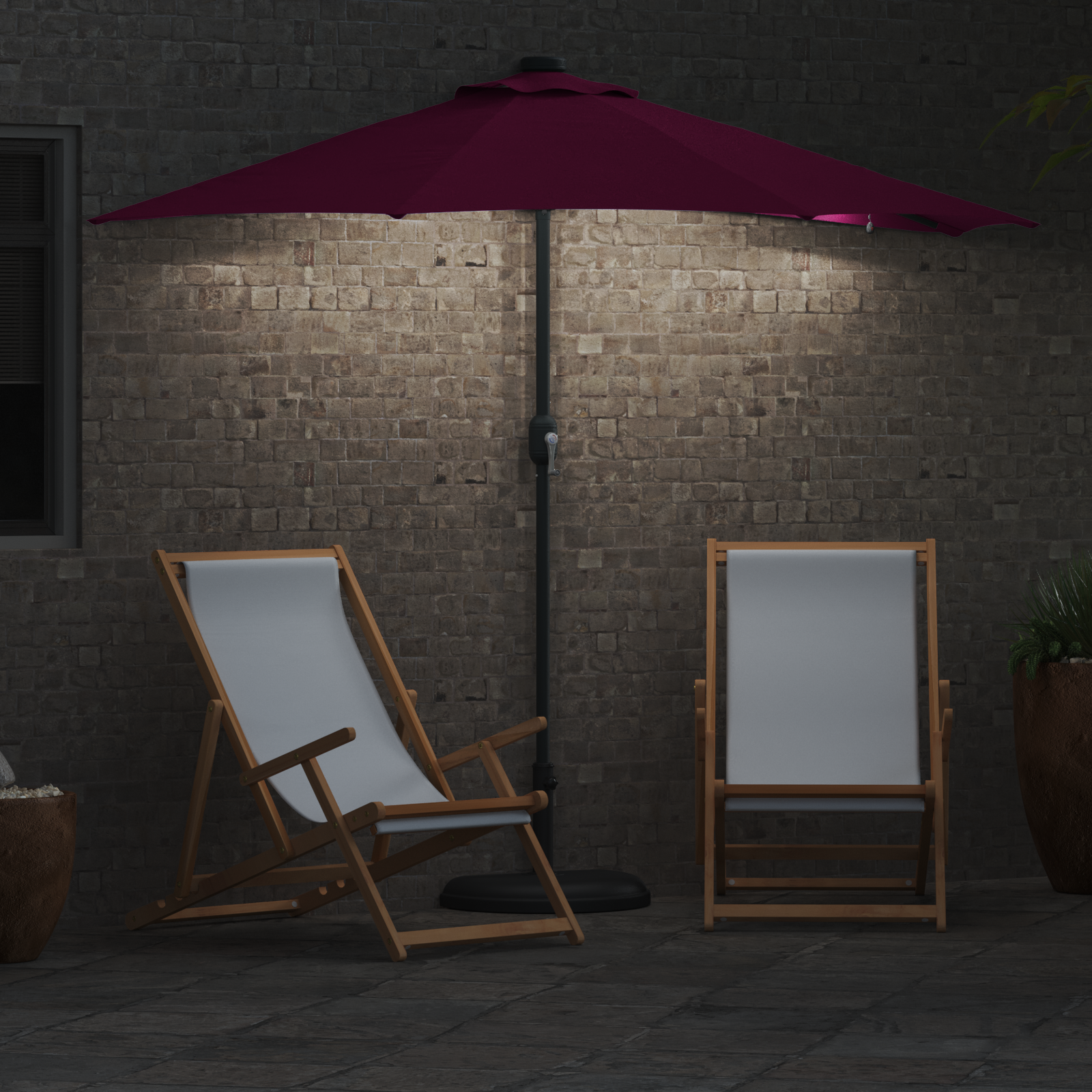 vidaXL Parasol de Grădină Roșu bordo 294 x 150 x 223 cm țesătură