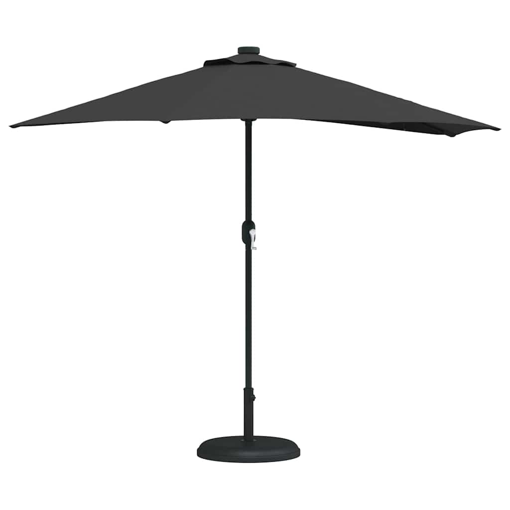 vidaXL Parasol de Grădină Negru 294 x 150 x 224 cm Poliester și oțel