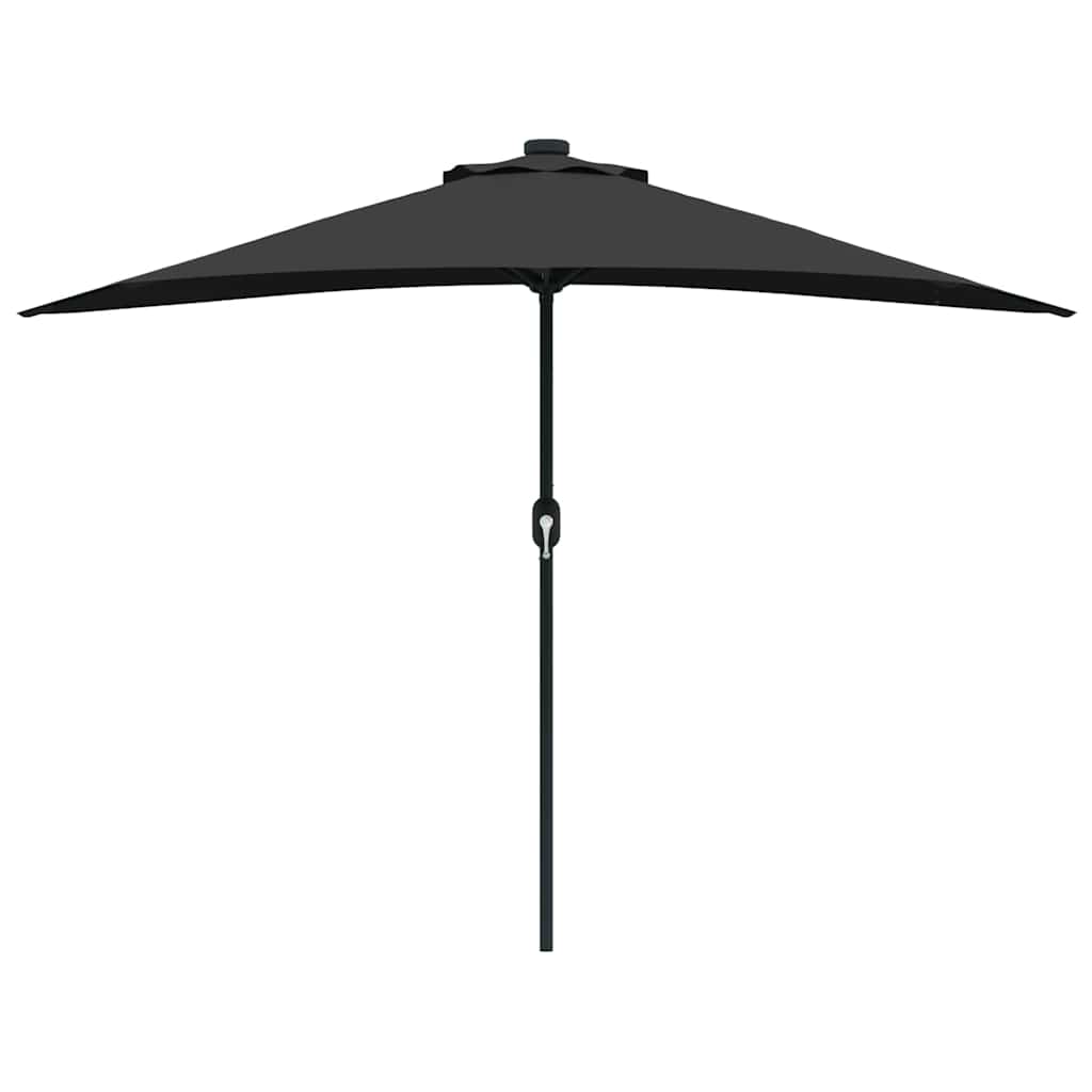vidaXL Parasol de Grădină Negru 294 x 150 x 224 cm Poliester și oțel