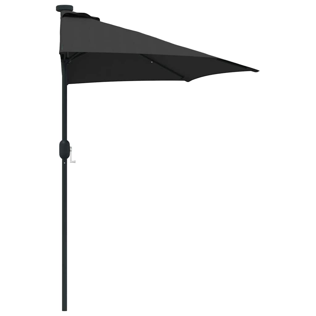 vidaXL Parasol de Grădină Negru 294 x 150 x 224 cm Poliester și oțel