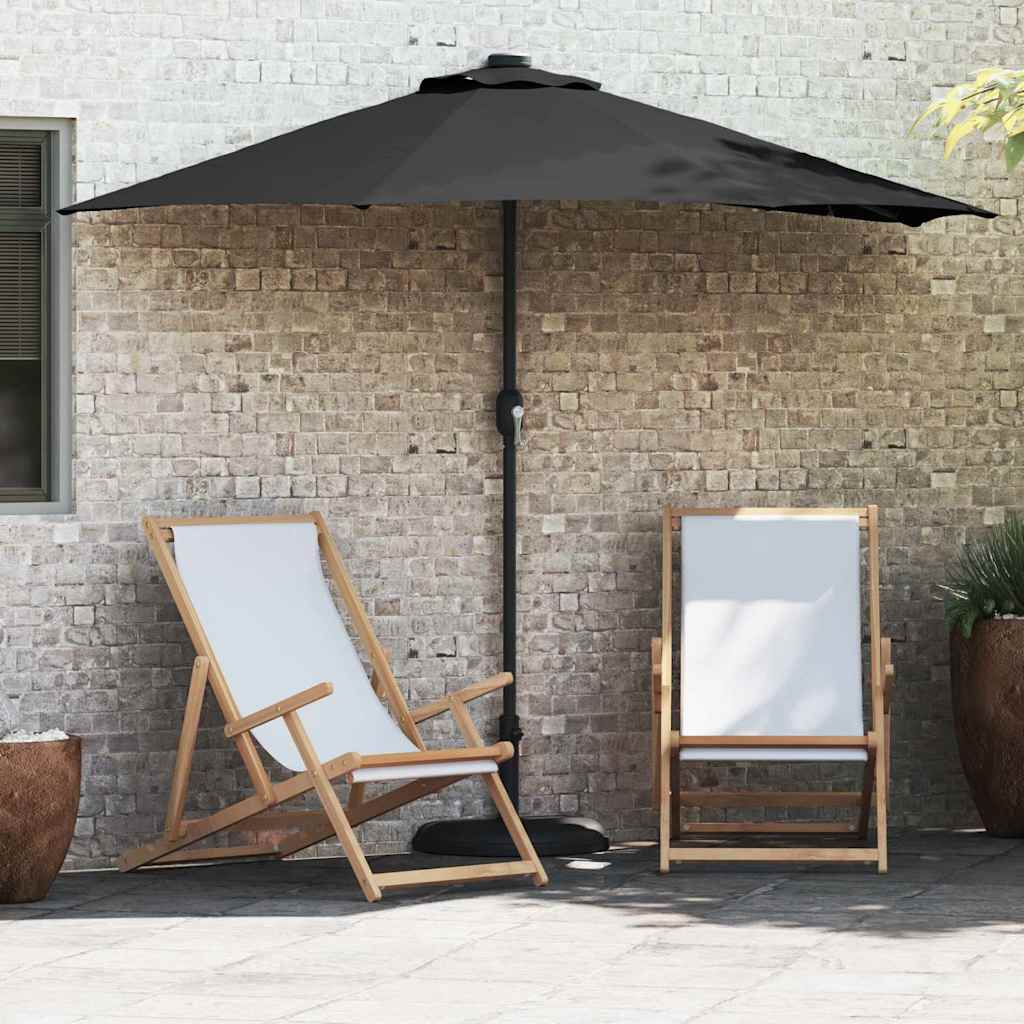 vidaXL Parasol de Grădină Negru 294 x 150 x 224 cm Poliester și oțel