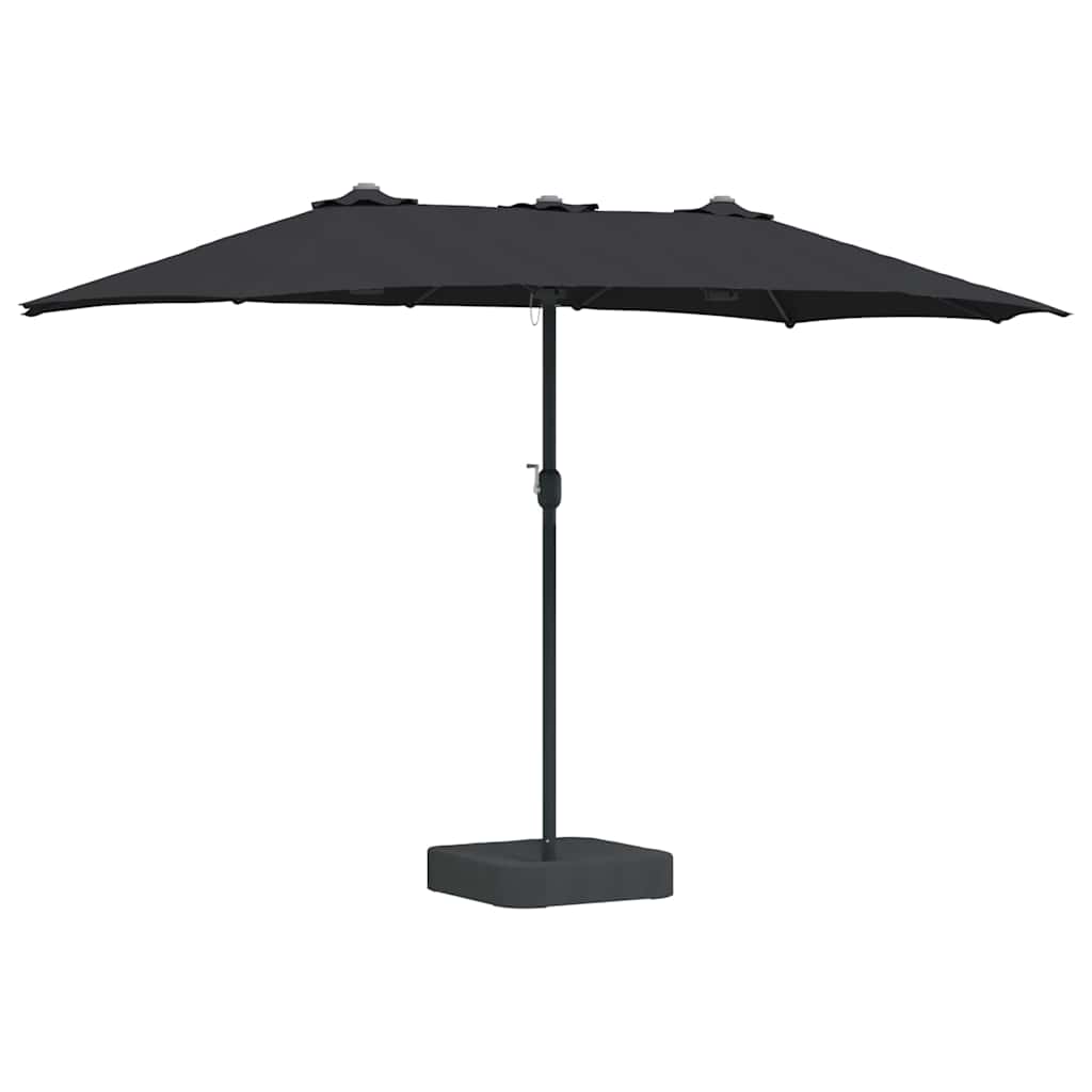 vidaXL Parasol de Grădină Negru 385 x 209 x 244 cm Poliester și oțel
