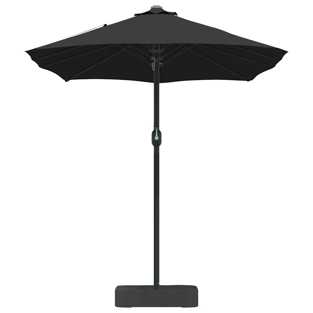 vidaXL Parasol de Grădină Negru 385 x 209 x 244 cm Poliester și oțel