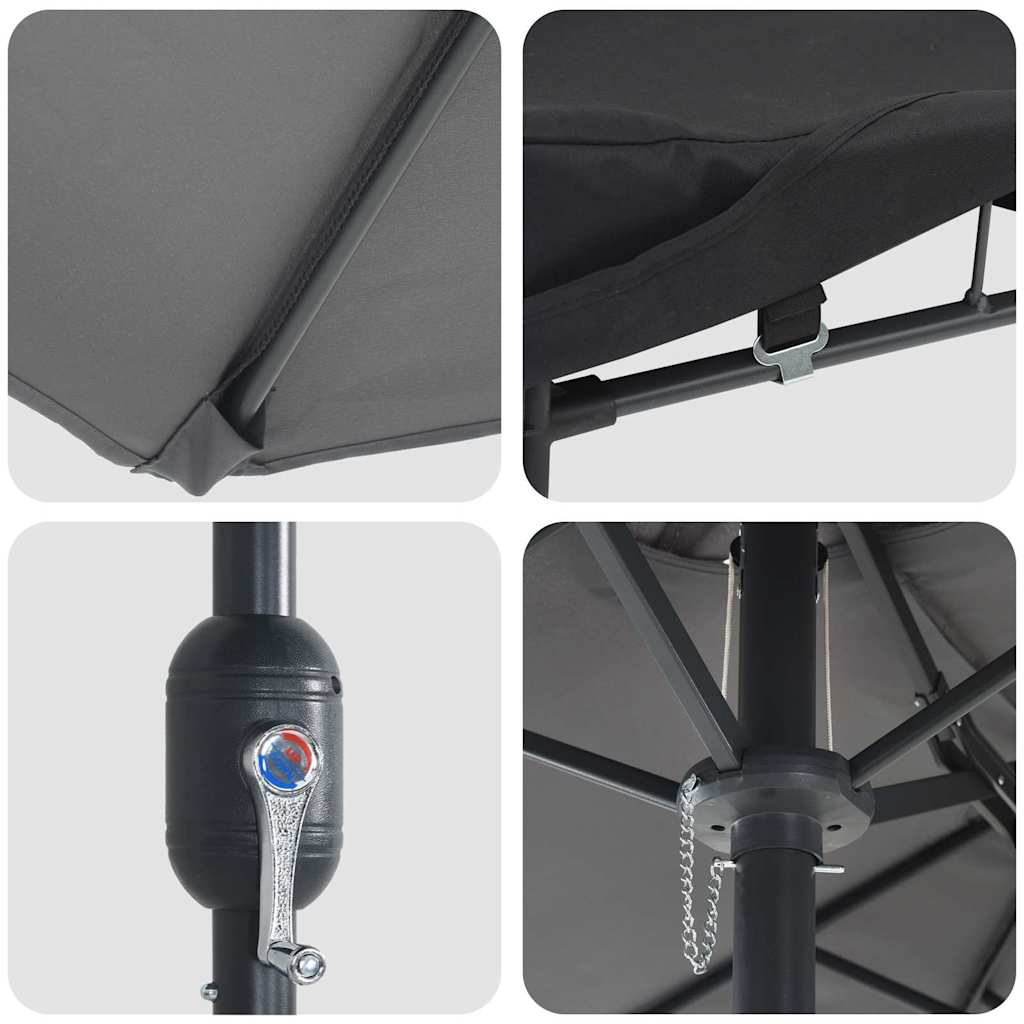 vidaXL Parasol de Grădină Antracit 385 x 209 x 244 cm Poliester