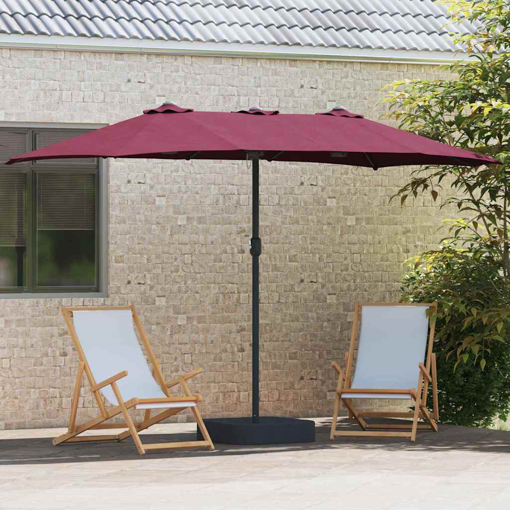 vidaXL Parasol de Grădină Roșu Bordeaux 385 x 209 x 244 cm Poliester