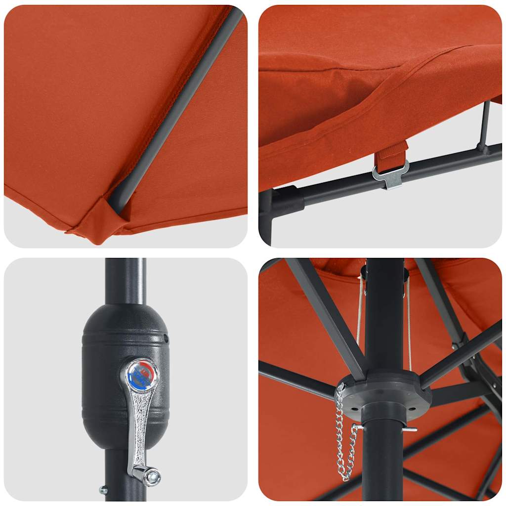 vidaXL Parasol de Grădină Terracota 385 x 209 x 244 cm Poliester
