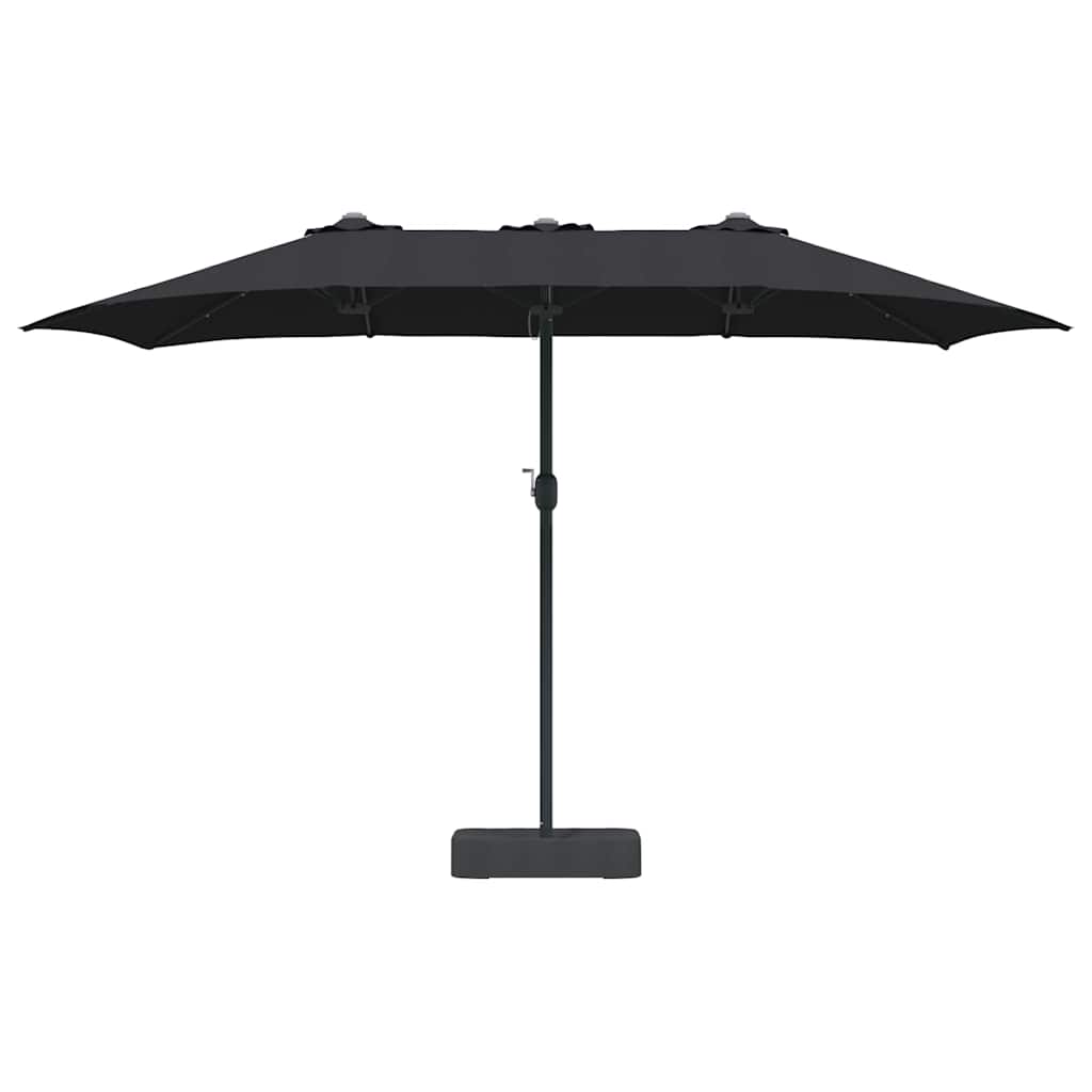 vidaXL Parasol de Grădină Negru 385 x 209 x 244 cm Poliester