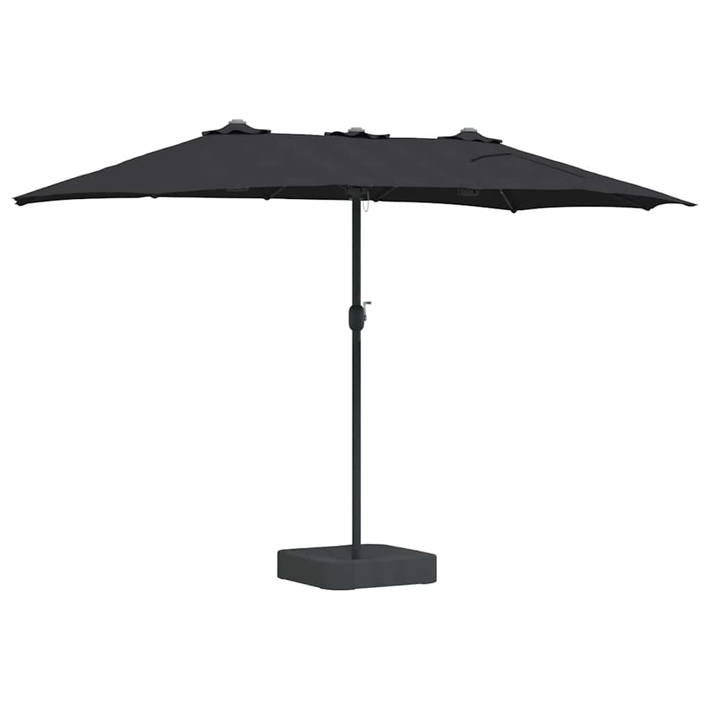vidaXL Parasol de Grădină Negru 385 x 209 x 244 cm Poliester