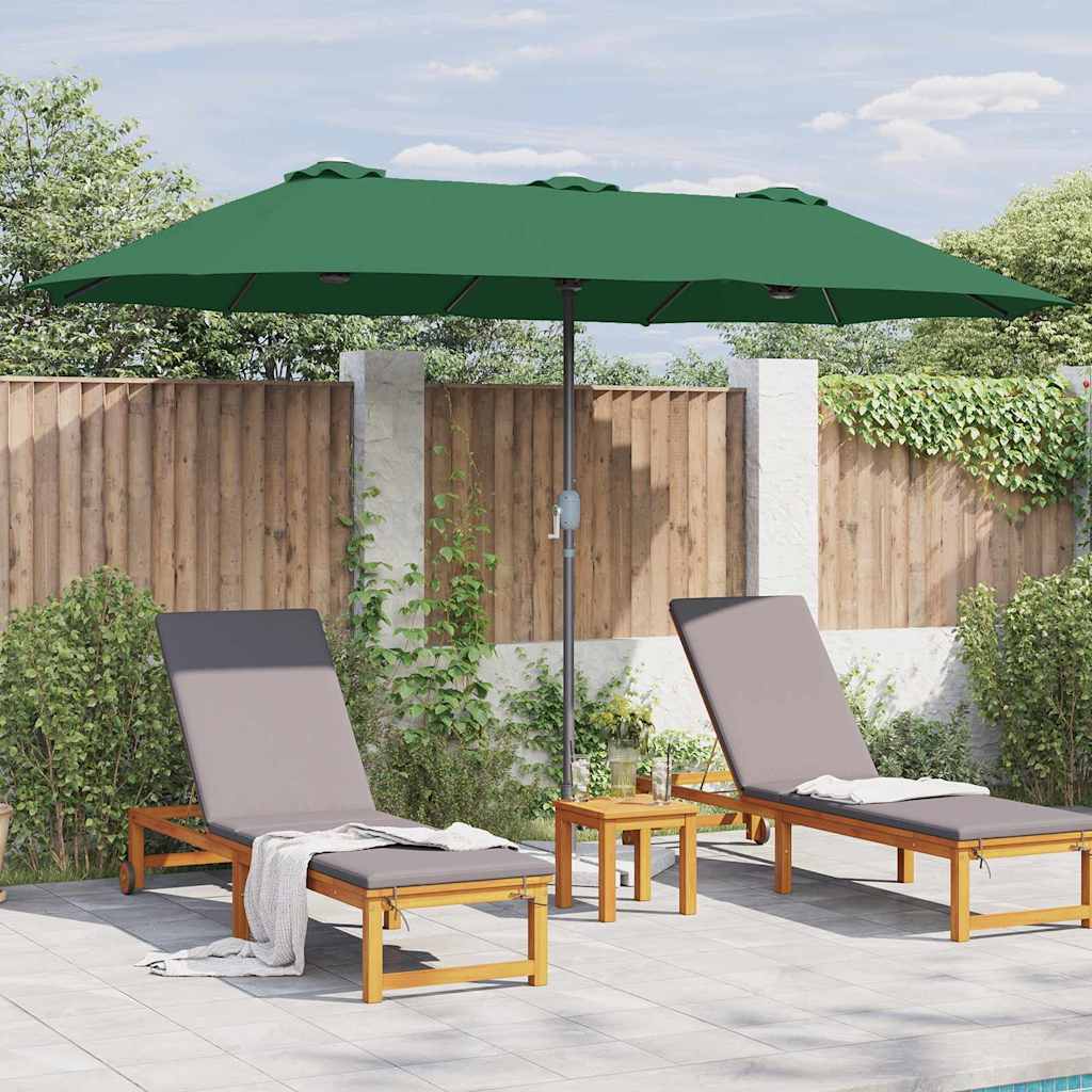 vidaXL Parasol de Grădină Verde 370 x 197 x 239 cm
