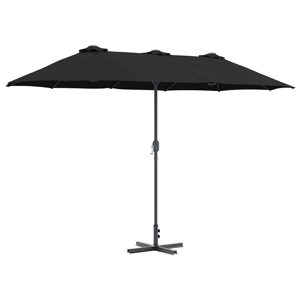 vidaXL Parasol de Grădină Negru 370 x 197 x 239 cm