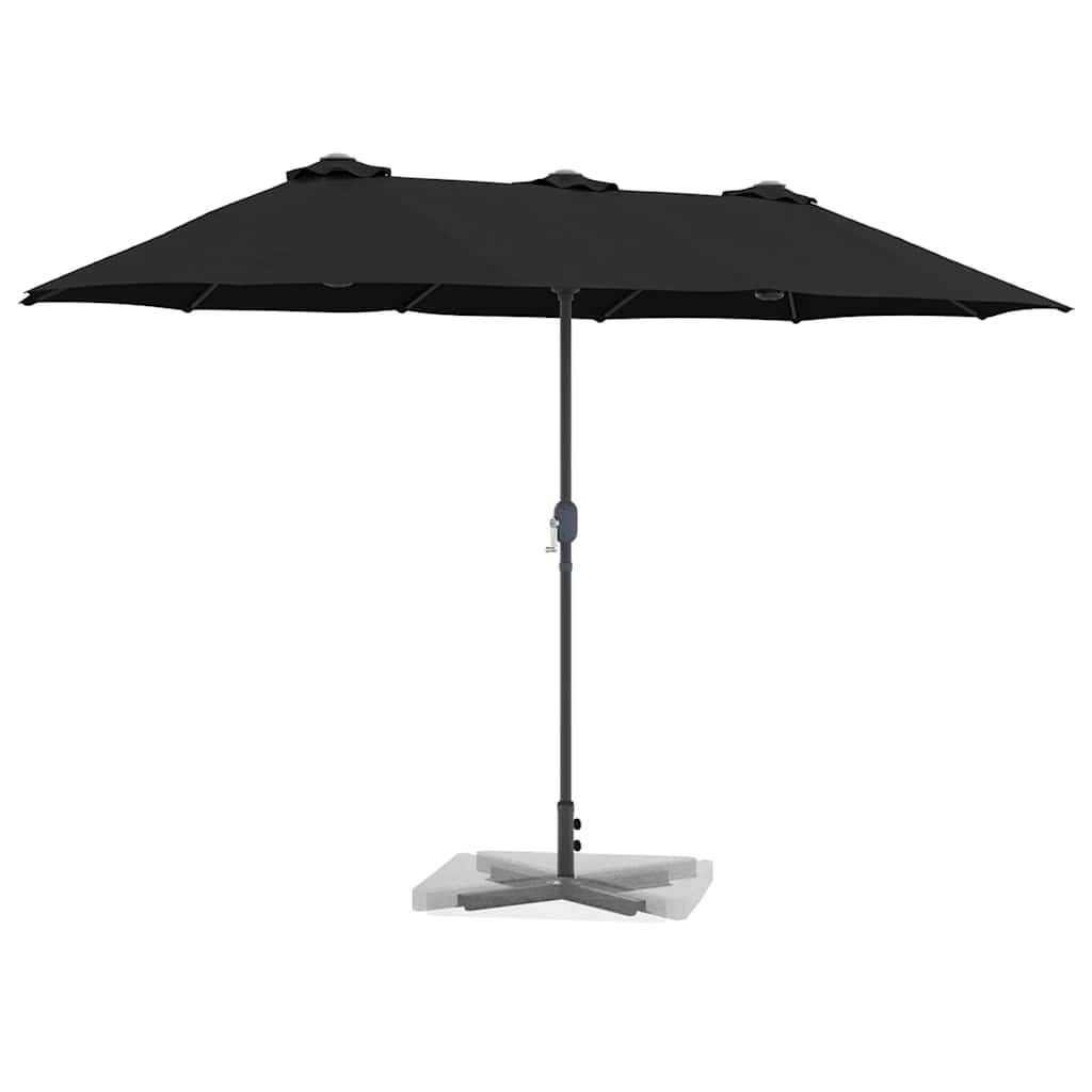 vidaXL Parasol de Grădină Negru 370 x 197 x 239 cm