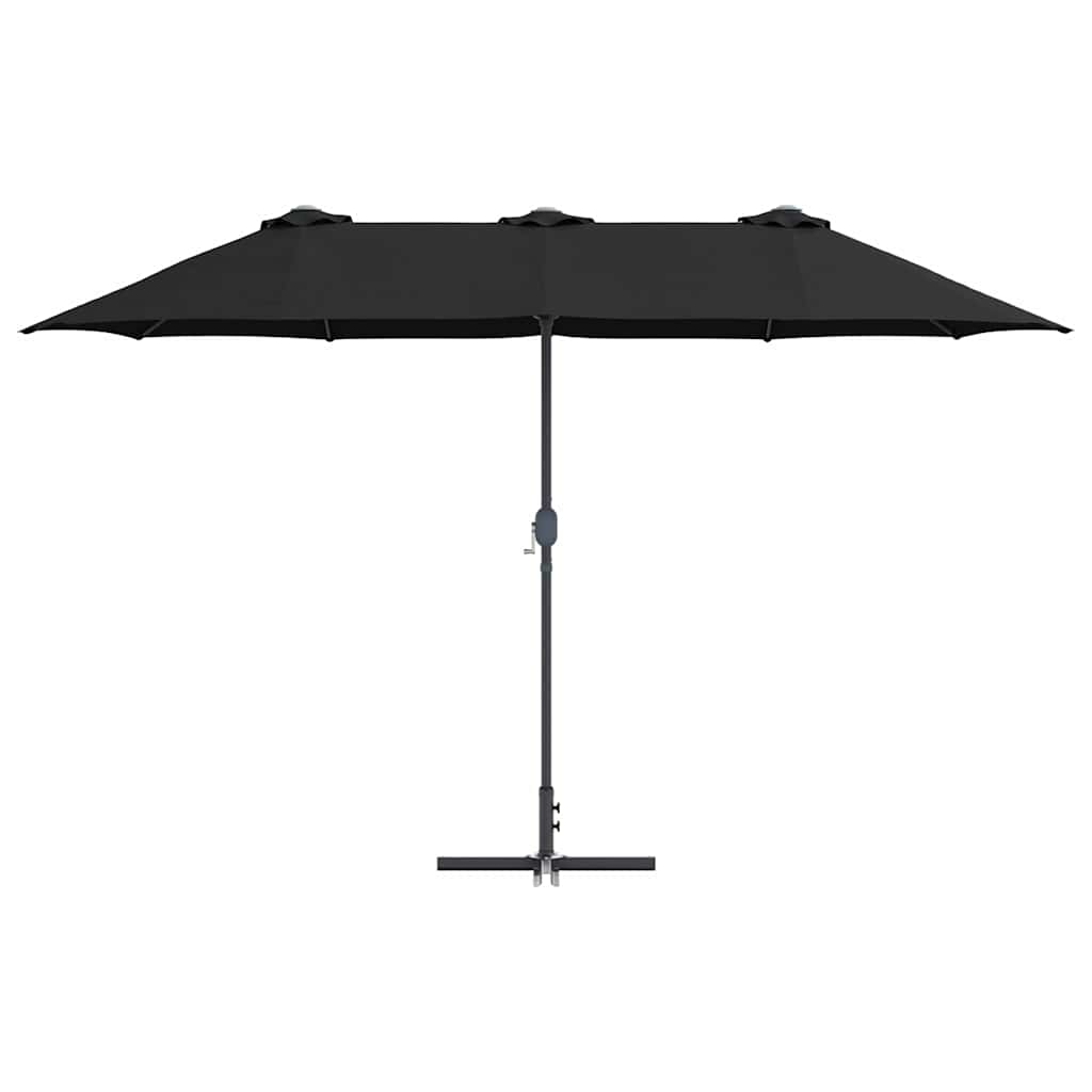 vidaXL Parasol de Grădină Negru 370 x 197 x 239 cm