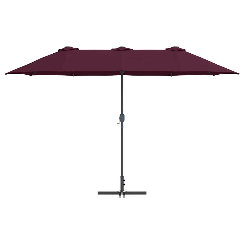 vidaXL Parasol de Grădină Roșu bordo 370 x 197 x 239 cm