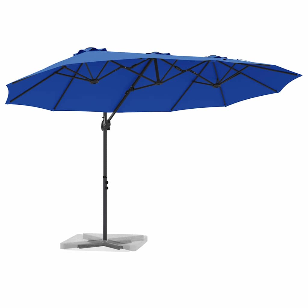 vidaXL Umbrelă de soare Albastru azur 372 x 198 x 243 cm