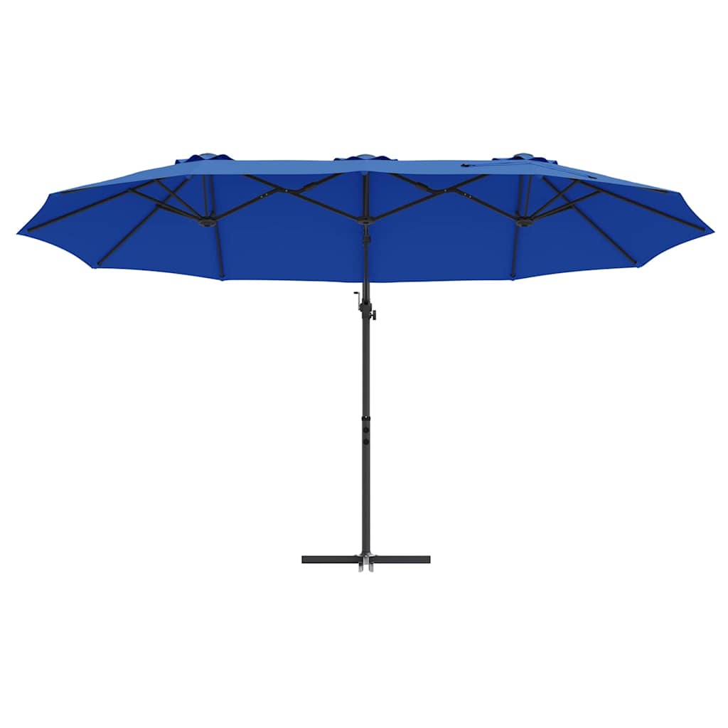 vidaXL Umbrelă de soare Albastru azur 372 x 198 x 243 cm