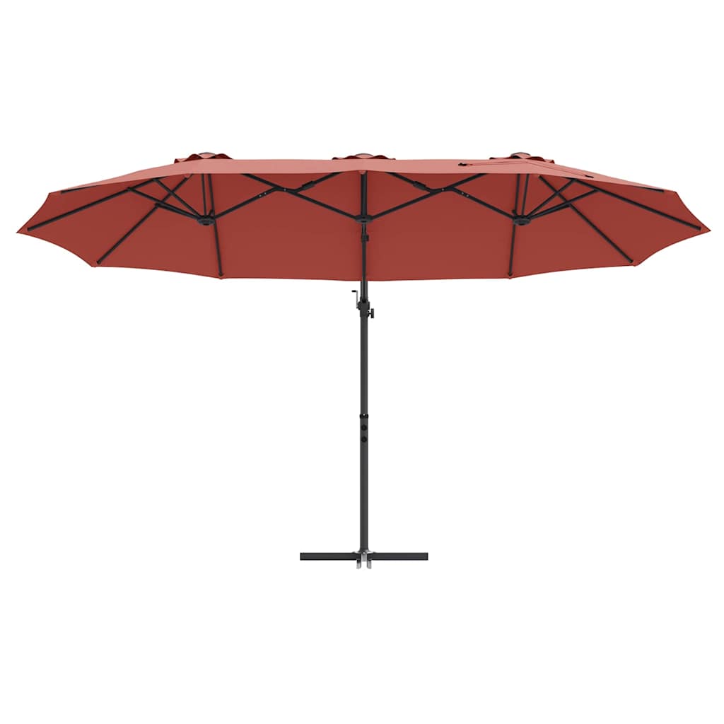 vidaXL Umbrelă de soare Terracota 372 x 198 x 243 cm