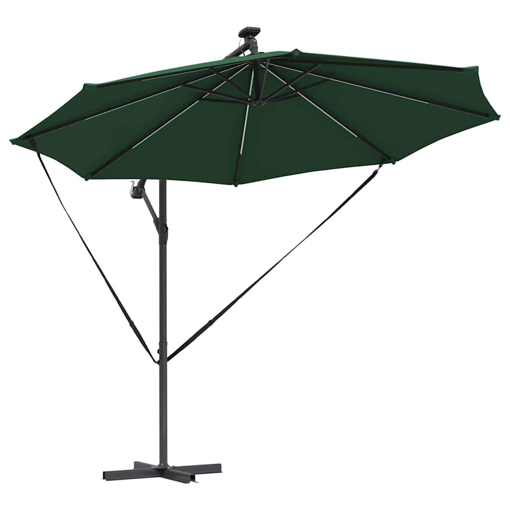 vidaXL Umbrelă de soare Verde 294 x 294 x 248 cm Poliester și Aluminiu