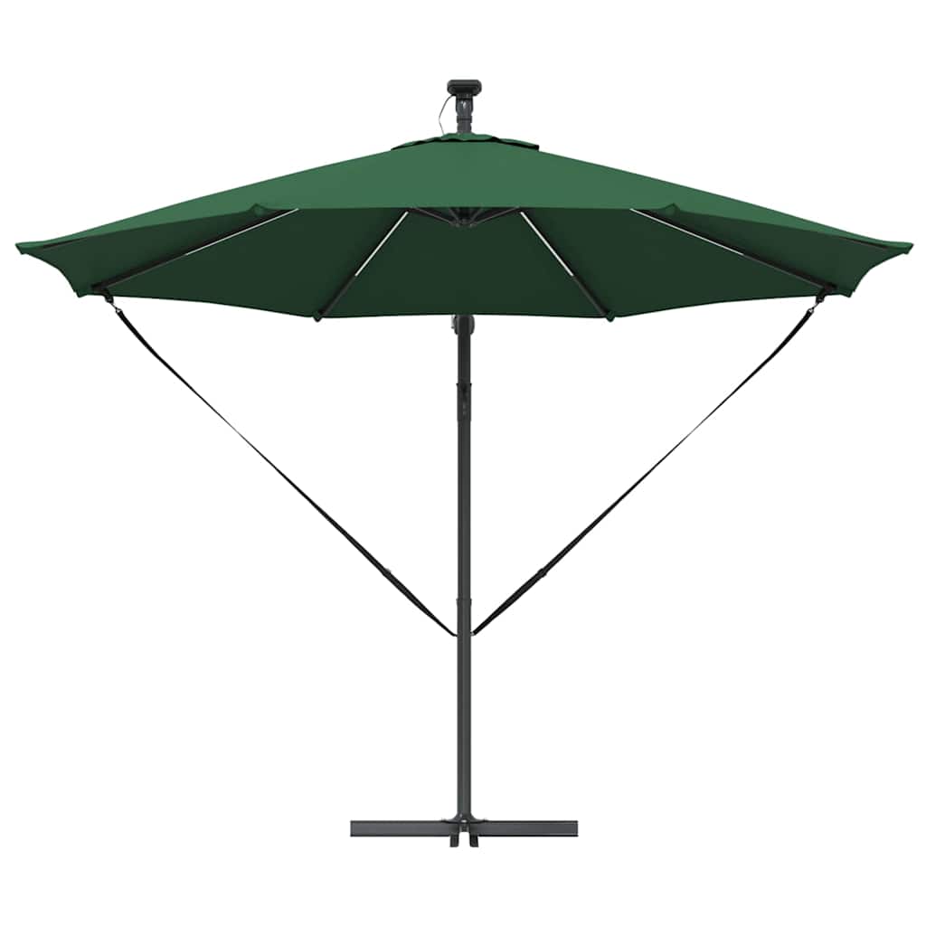 vidaXL Umbrelă de soare Verde 294 x 294 x 248 cm Poliester și Aluminiu