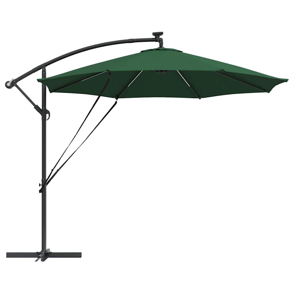 vidaXL Umbrelă de soare Verde 294 x 294 x 248 cm Poliester și Aluminiu