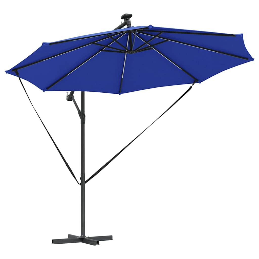 vidaXL Umbrelă de soare Albastru azur 294 x 294 x 248 cm