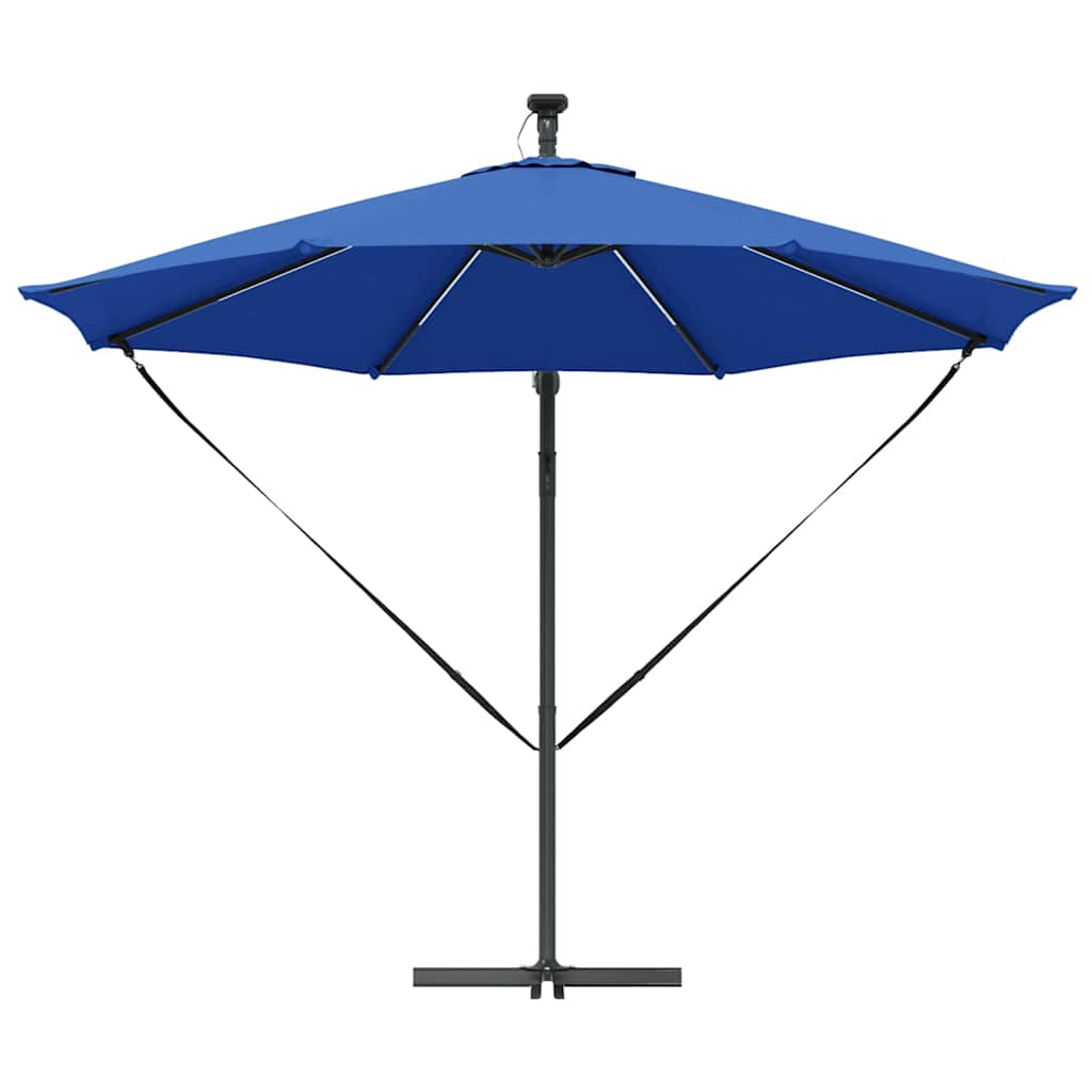 vidaXL Umbrelă de soare Albastru azur 294 x 294 x 248 cm